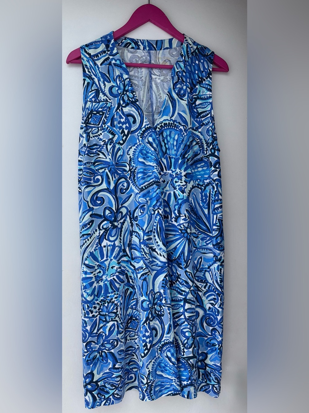 Lilly Pulitzer blue Emilee V neck dress sz XL